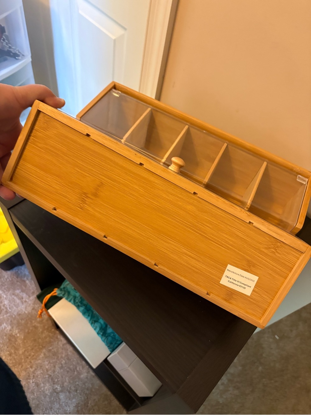 Bamboo Multi-Compartment Storage Drawer Organizer Great for Teabags ☕️ - Picture 6 of 7